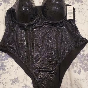 Black bodysuit detachable straps